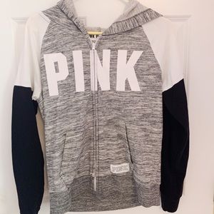 grey PINK zip up